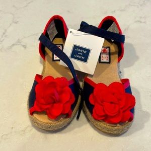 NWT Janie and Jack Navy and Fuchsia Espadrilles